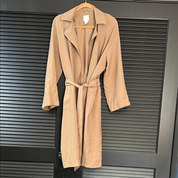 H&M Oversized Camel Trench Coat, Timeless Closet Staple, Size Small - Picture 1 of 15